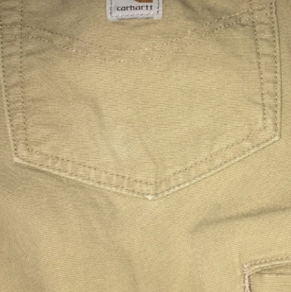 🥳HP🥳 Carhartt Men's Beige Khaki Pants 34x32 Tan - Picture 6 of 7